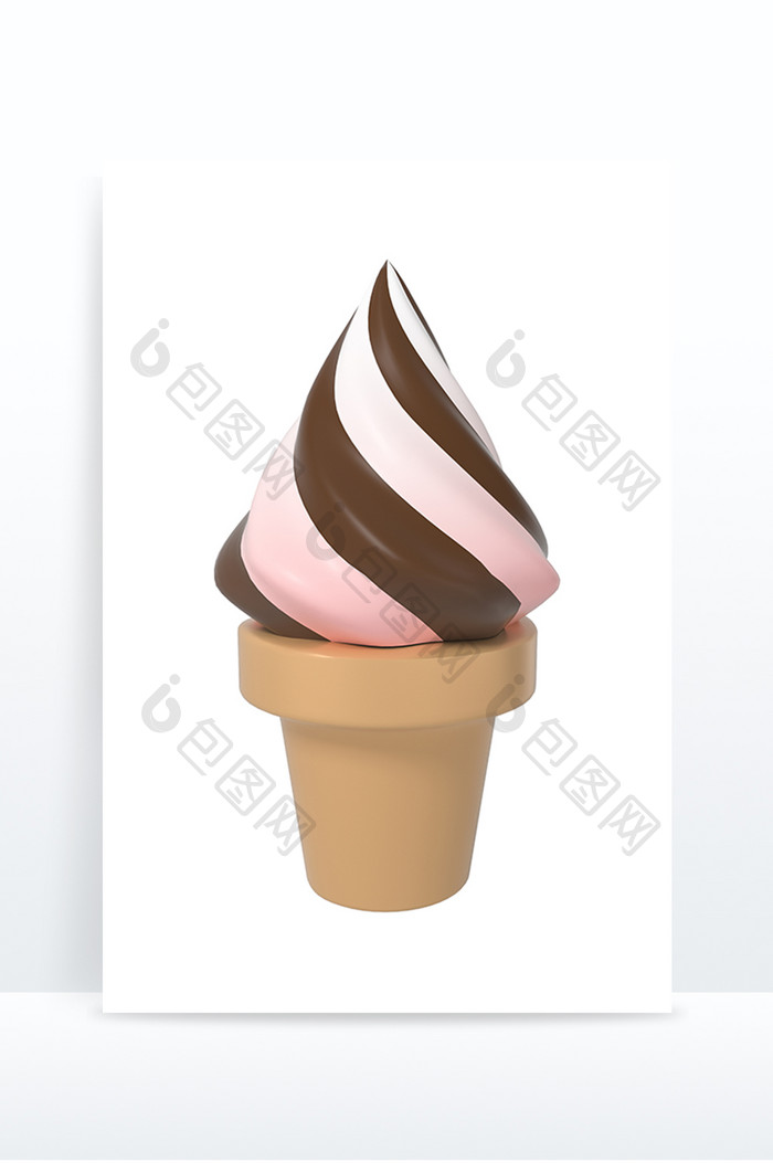 3D元素雪糕巧克力冰淇淋快餐C4D模型