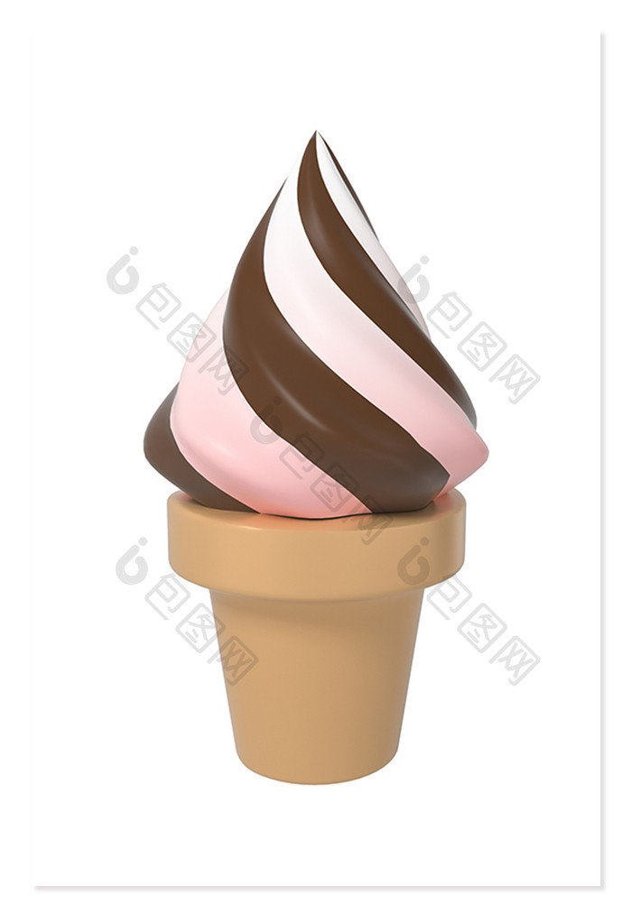 3D元素雪糕巧克力冰淇淋快餐C4D模型