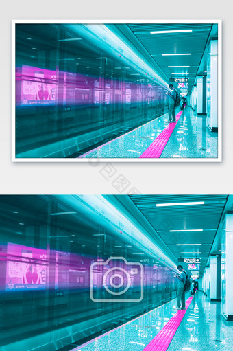 地铁空间站抽象概念赛博朋克风图片