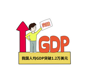 我国人均GDP破万漫画