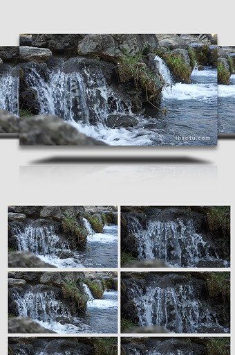 自然风景山水山泉水小瀑布石头自然景观实拍图片
