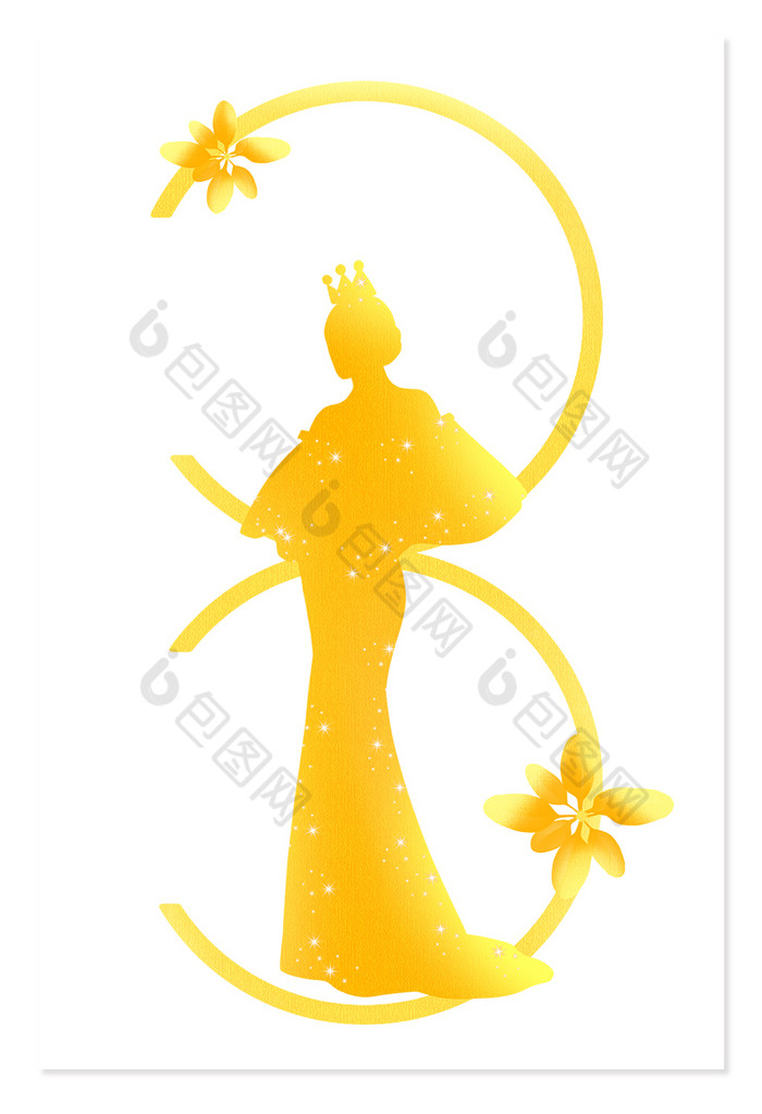 妇女节女神剪影皇冠图片