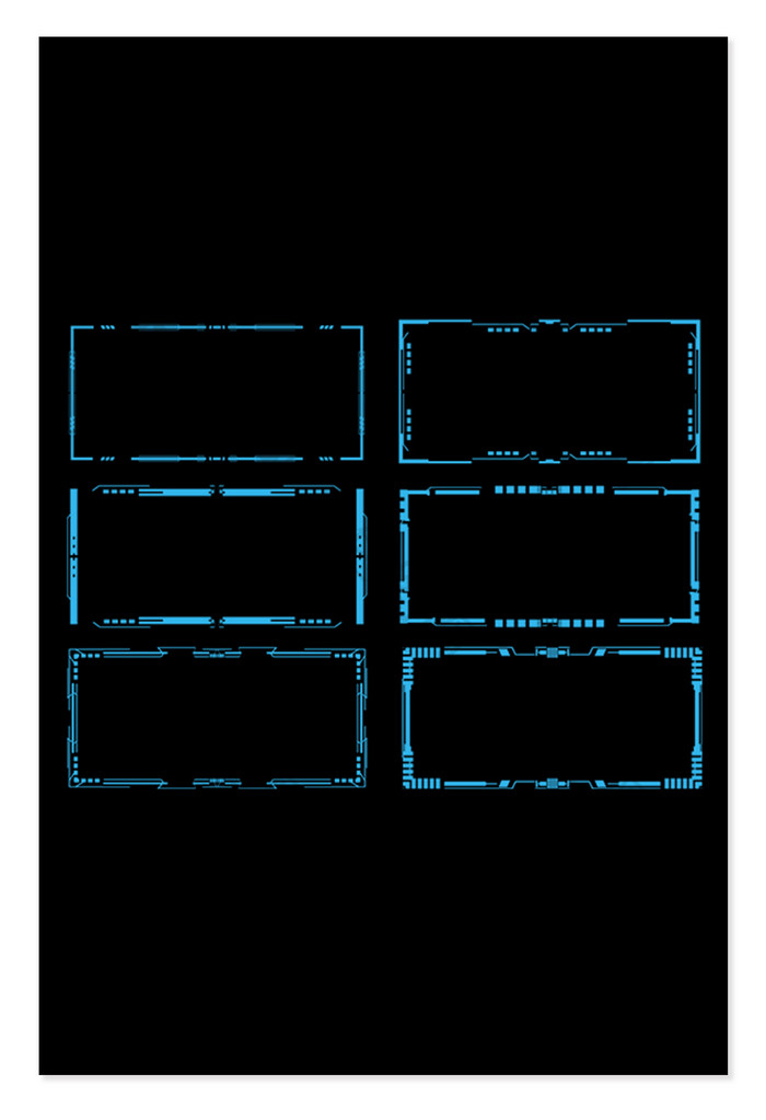 蓝黑色科技边框元素