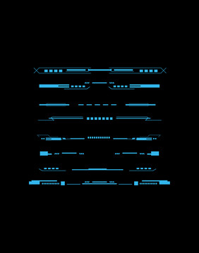 科技感的蓝黑色线条元素