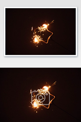 燃放的仙女棒烟花春节大吉大利烟花小动画gif深色烟花除夕胶囊banner