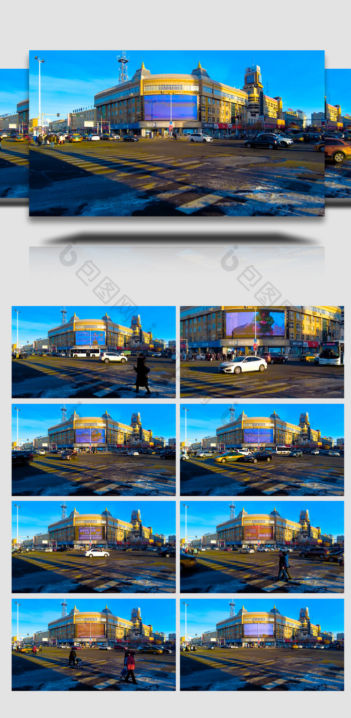 4k延时拍摄城市十字路口人流车流川流不息