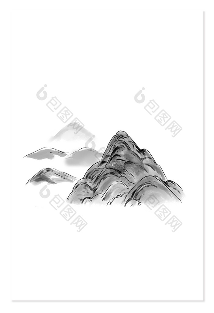 国风山水画水墨元素图片