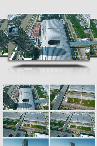 城市地标广州琶洲展馆航拍实拍视频图片