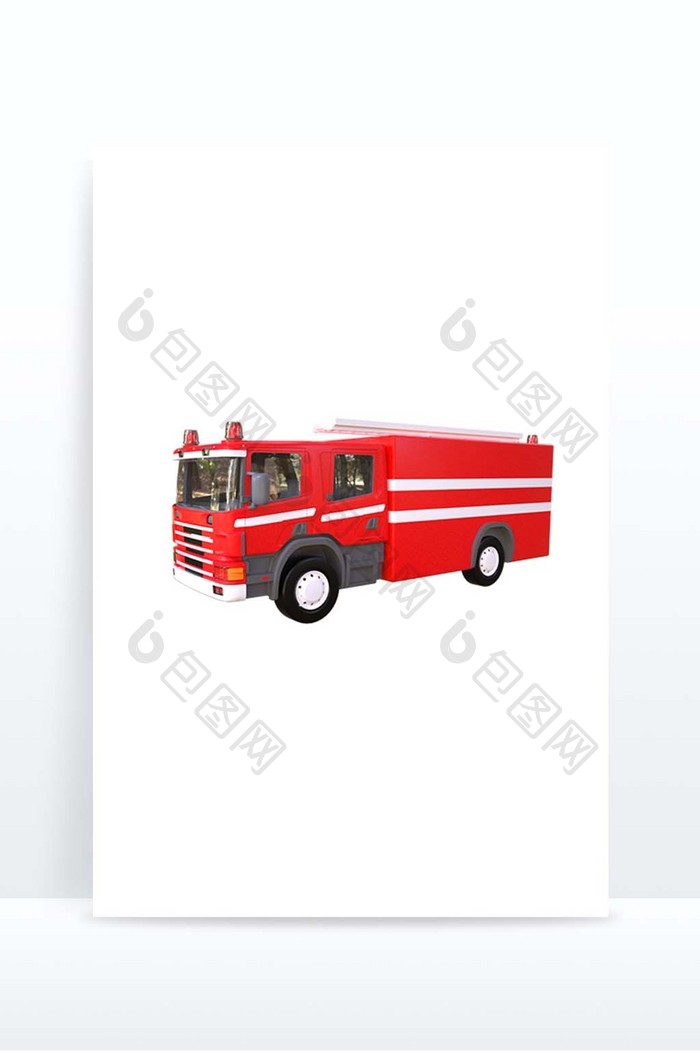 C4D交通工具卡通消防车