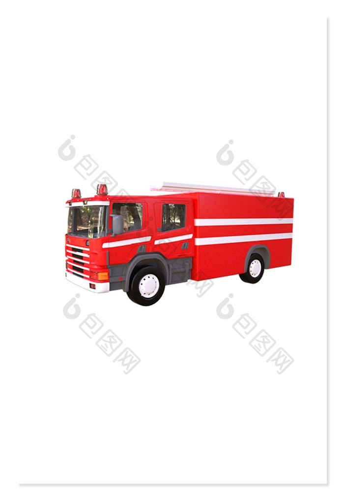 C4D交通工具卡通消防车
