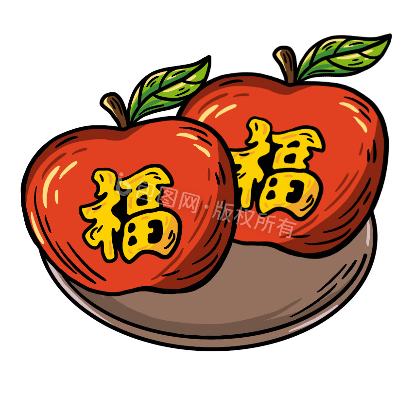 国潮春节苹果动图GIF图片