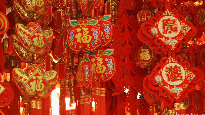 节日氛围喜庆新年挂饰中国结装饰实拍