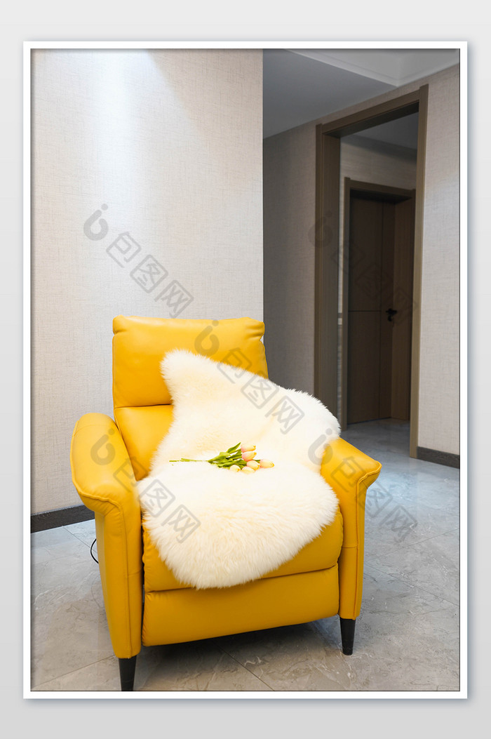居家黄色沙发功能椅图片图片