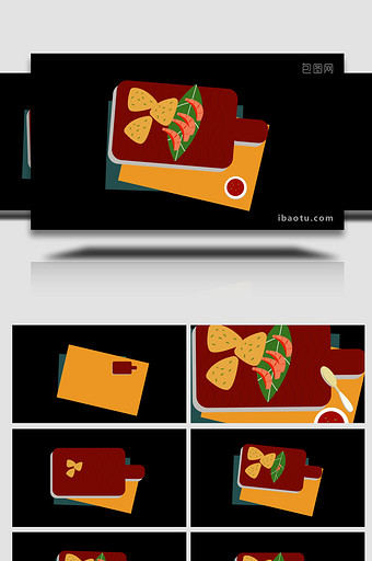 卡通写实食物美食海鲜刺身MG动画图片