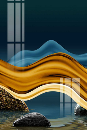 新中式抽象纹理浮雕装饰画