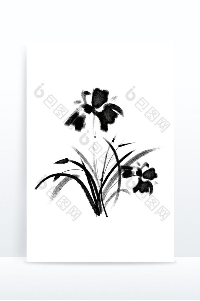 国风水墨水墨花朵植物图片图片