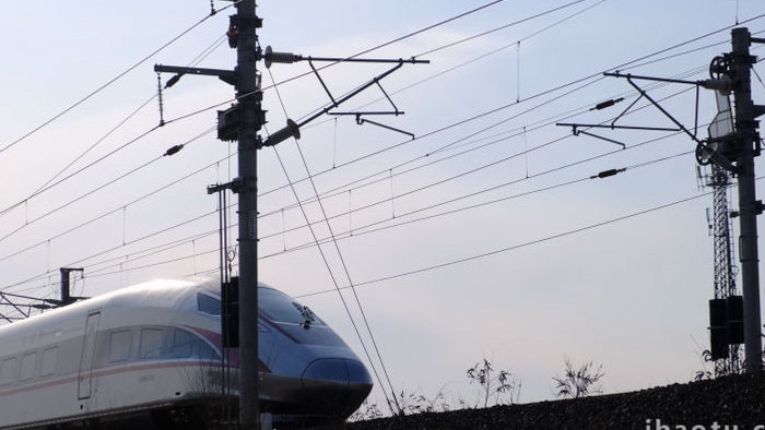 高铁火车交通运输动车飞驰交通工具实拍视频