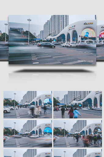 南京街边人行道户外人流8k实拍延时图片