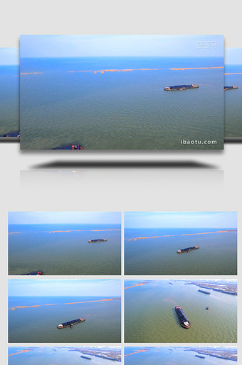 交通工具洪泽湖水路运输船运轮船4K航拍图片