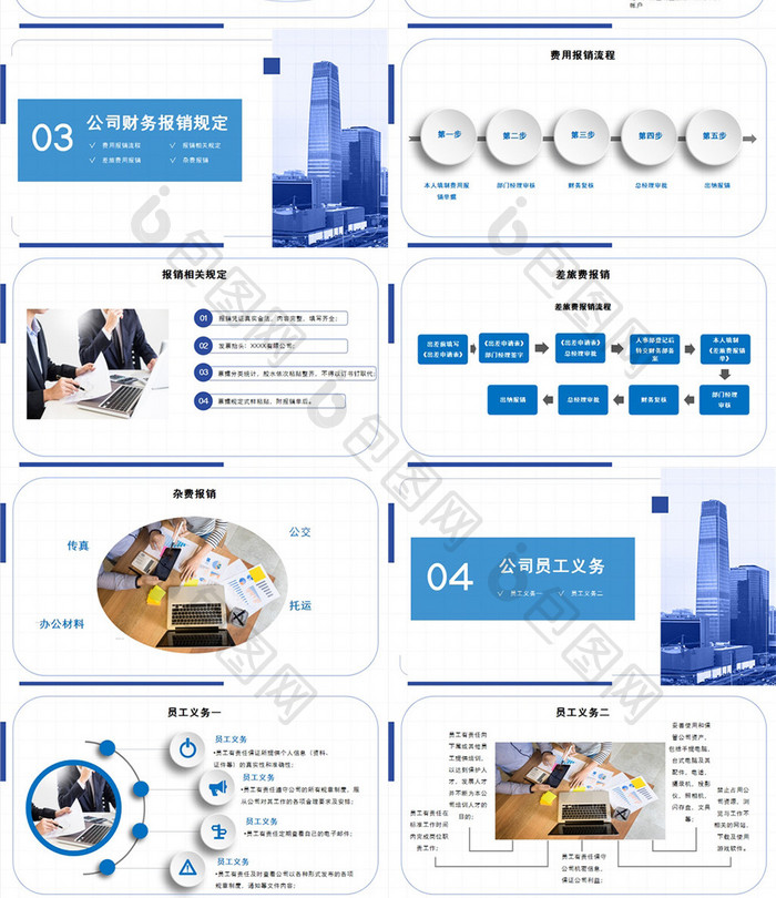 蓝色企业新人入职培训PPT模板