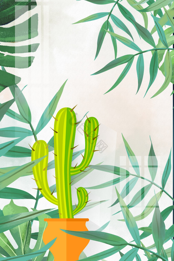 北欧热带植物ins风格装饰画图片