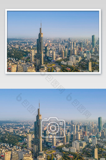 城市建筑航拍江苏南京紫峰大厦摄影图图片