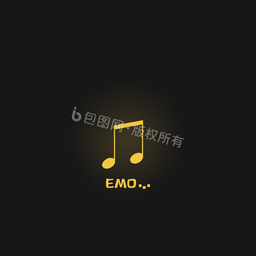 黑金色emo音乐图标动效设计动图GIF图片