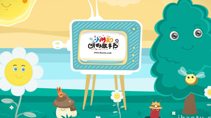 可爱卡通元素动画儿童电视节目片头AE模板