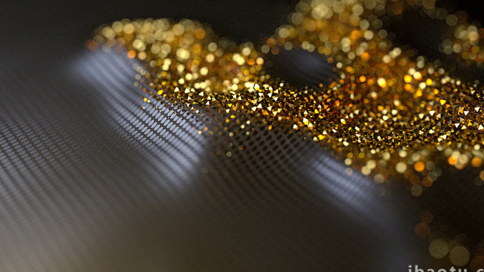 金色粒子背景形成logo特效片头AE模板