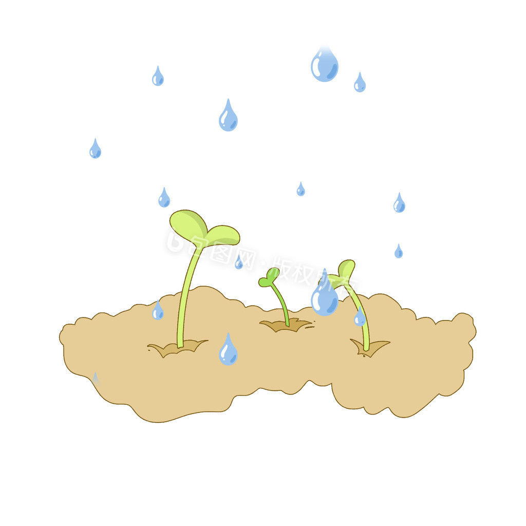 下雨嫩芽发芽滋润生长动图gif