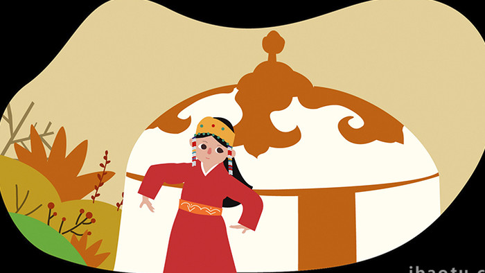 易用卡通类mg动画组合素材少数民族蒙古族