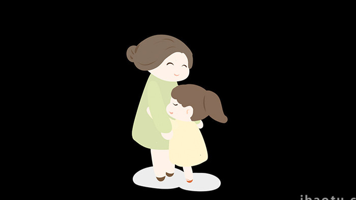 易用组合素材插画mg动画母亲节类母女拥抱
