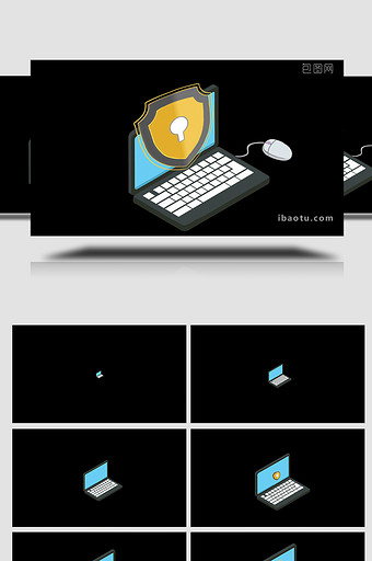 易用mg动画组合素材插画商务类网络安全图片