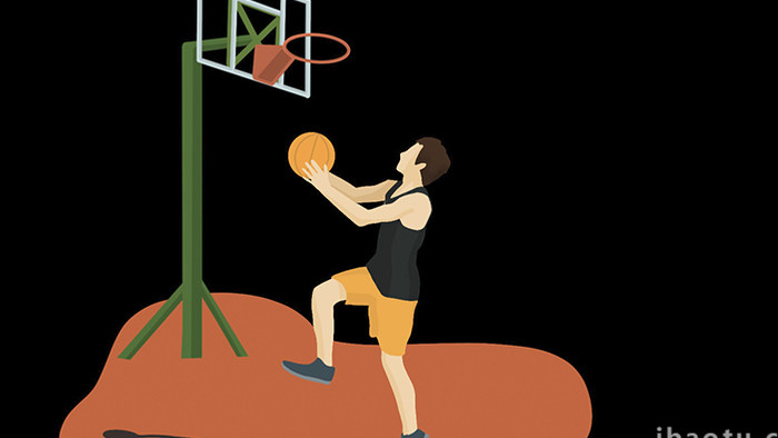易用卡通类mg动画组合素材插画类打篮球