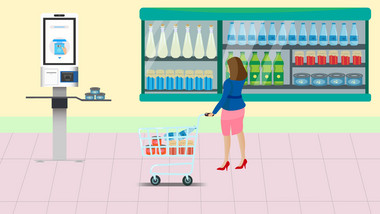 易用mg动画插画类场景类现代化超市购物