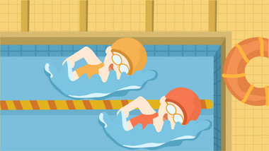 易用卡通类mg动画校园类游泳馆游泳