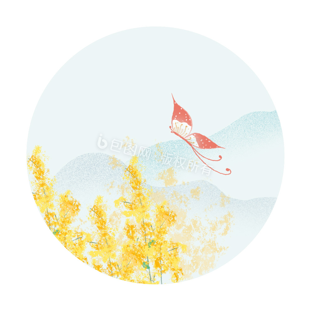 春季油菜花蝴蝶动图GIF图片