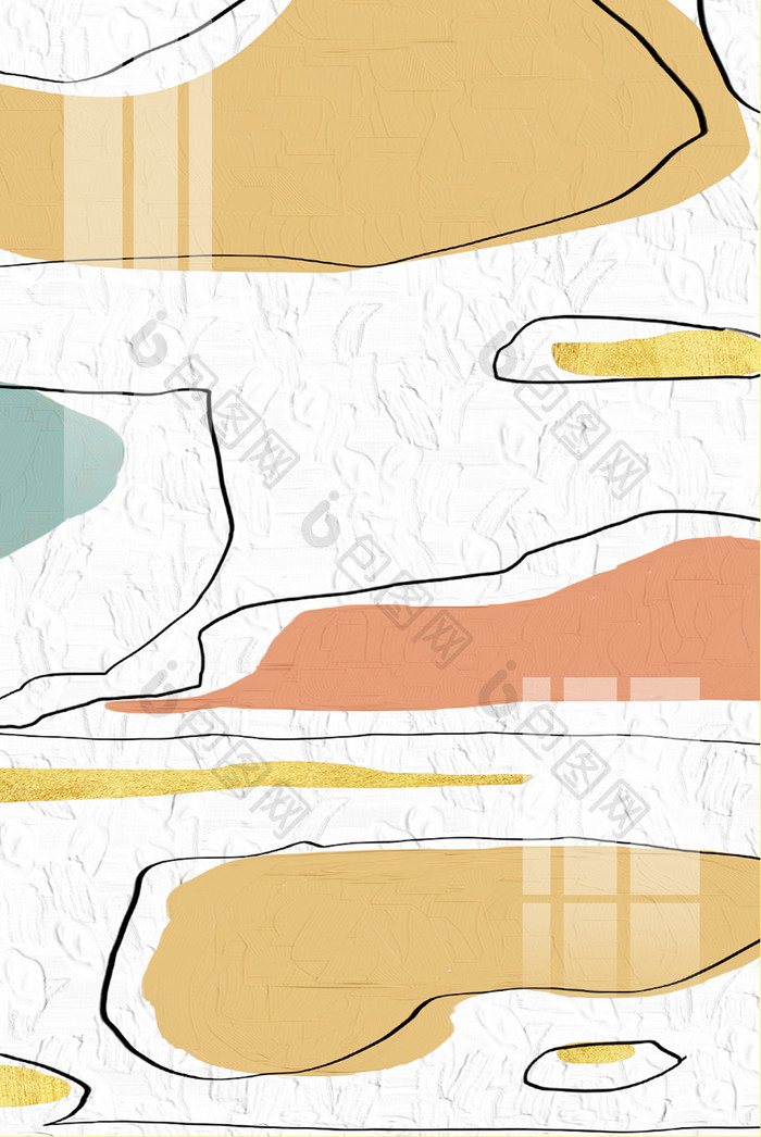 抽象扁平风格纹理几何装饰画