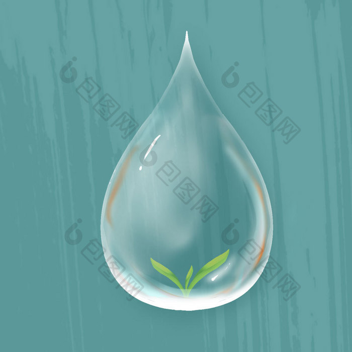 植树节发芽水滴绿色生态动图GIF