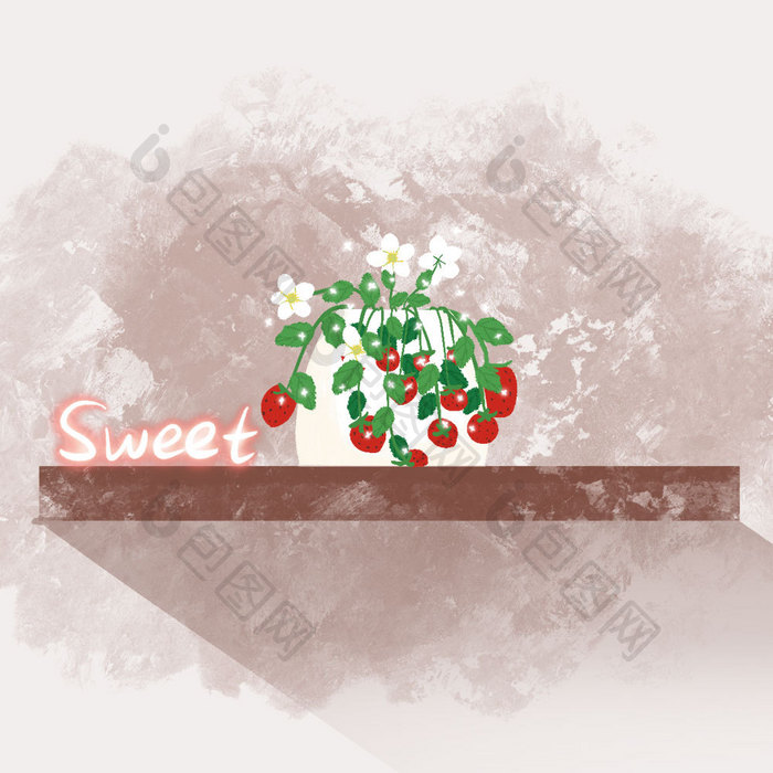 春季草莓SWEET动图GIF