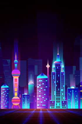 海报科幻人类月球日宇航员宇宙月球太空科幻城市夜景星空赛博朋克风