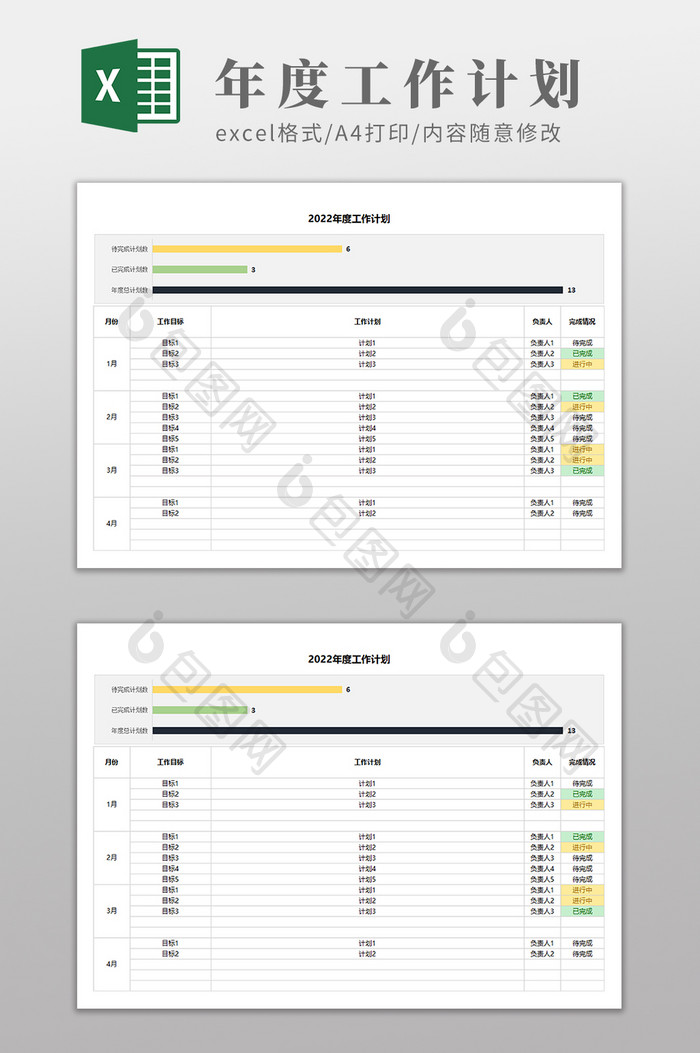 年度工作计划进度表