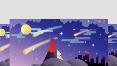 易用卡通mg动画男孩天文望远镜看星星