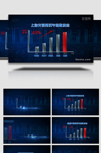 股票指数科技感背景视频AE模板图片