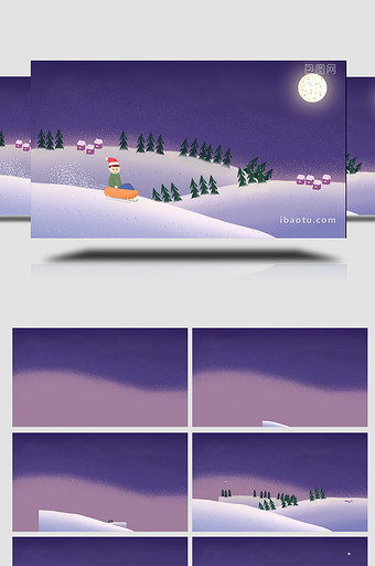 易用mg动画插画类娱乐运动类划雪橇图片