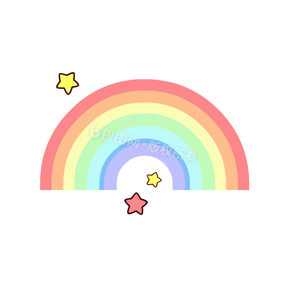 可爱卡通彩色彩虹小星星挂件漂浮物动图