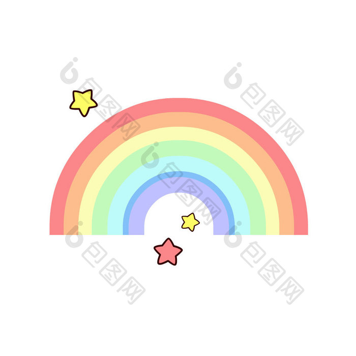 可爱卡通彩色彩虹小星星挂件漂浮物动图