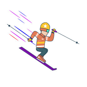 冬天体育运动滑雪动图GIF