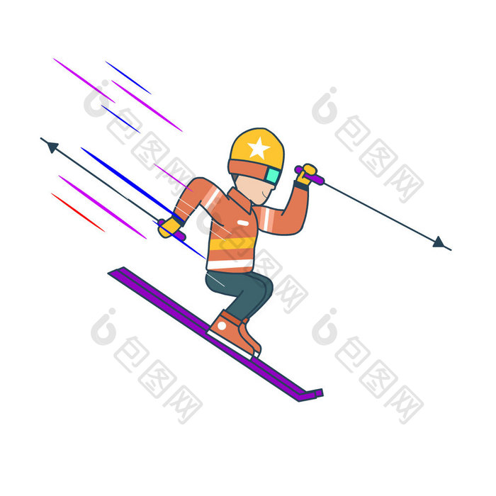 冬天体育运动滑雪动图GIF