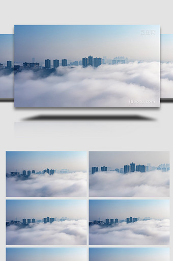 震撼城市高楼云海流动变化4k延时图片